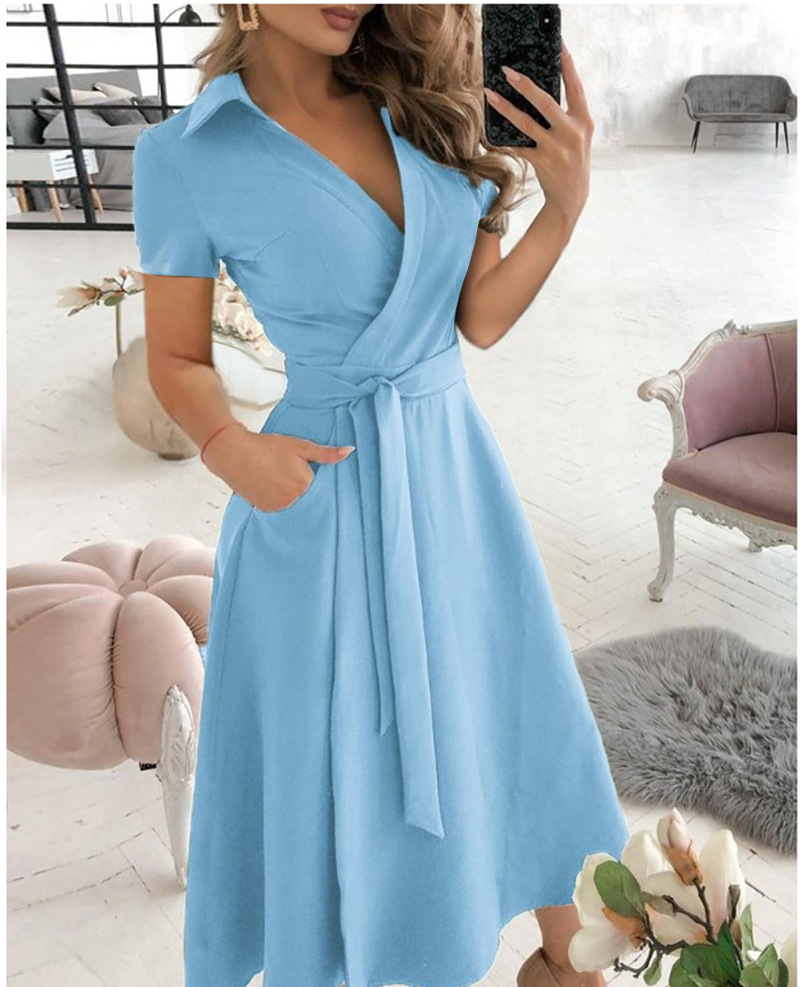 Women's Short Sleeve Wrap Dres - đánh giá và giá French Vintage Floral Midi Dress