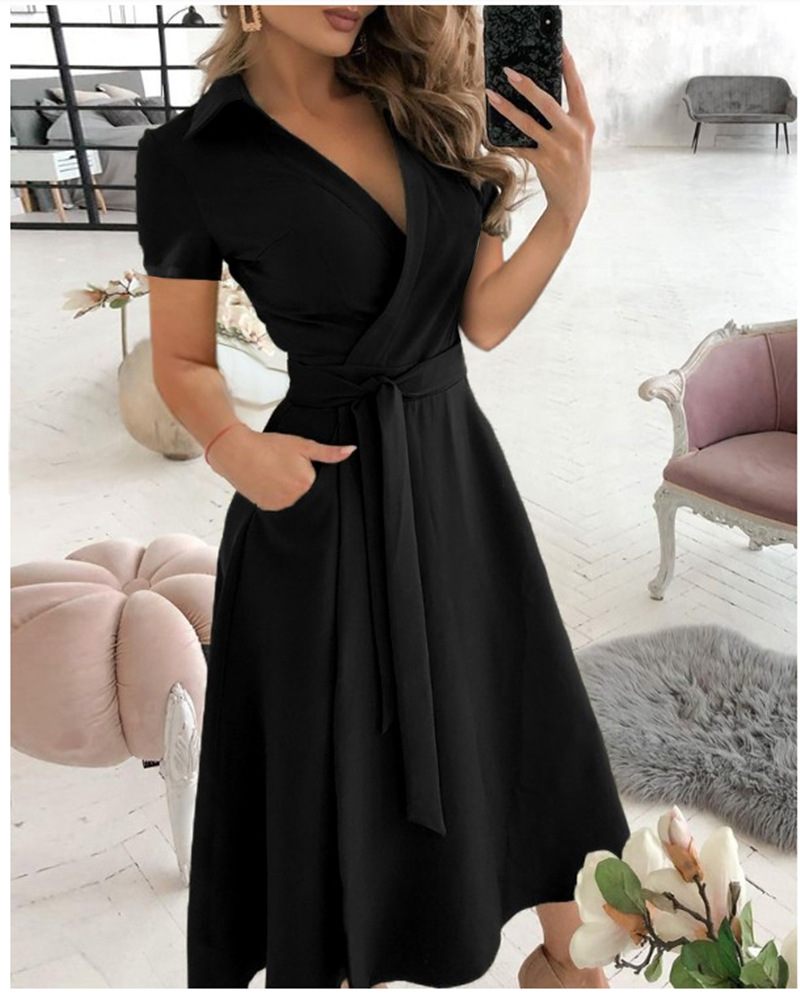 Women's Short Sleeve Wrap Dres - đánh giá và giá French Vintage Floral Midi Dress