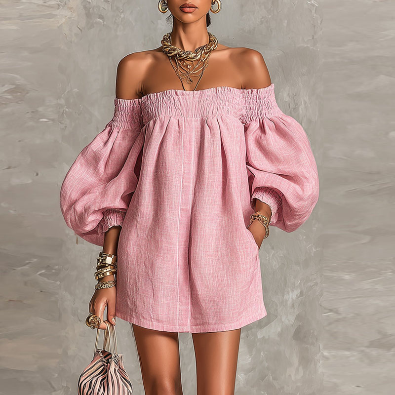 Women's Solid Off Shoulder New - đánh giá và giá Off Shoulder Puff Sleeve Sundress