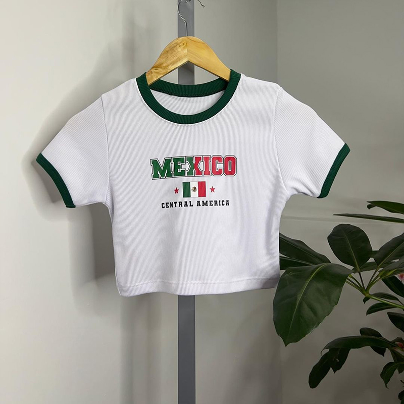 Mexico Fairycore Slim T-shirts - đánh giá và giá Y2K Graphic Baby Tee Crop