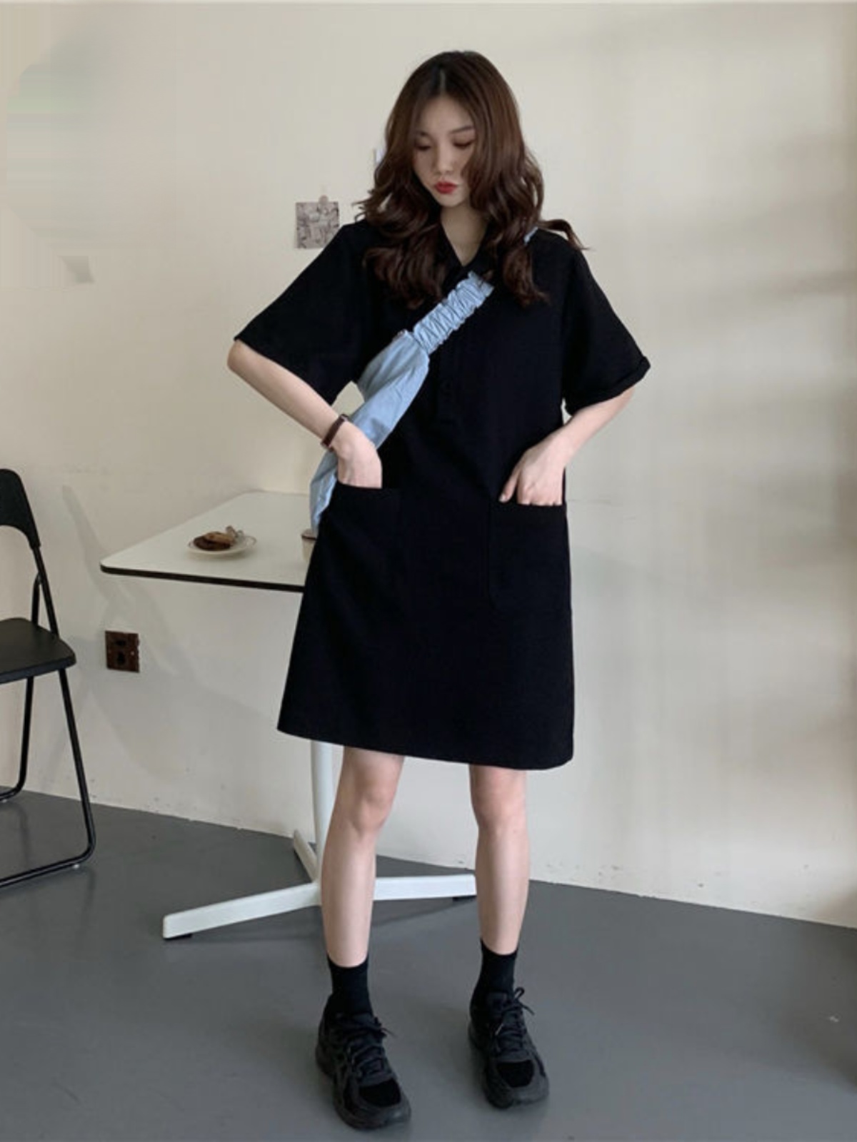 plus Size A-Line Dress  Collar - đánh giá và giá Korean Style A Line Shirt Dress
