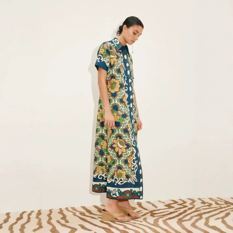 2026 Autumn New Original Trend - đánh giá và giá Casual Loose Linen Shirt Dress