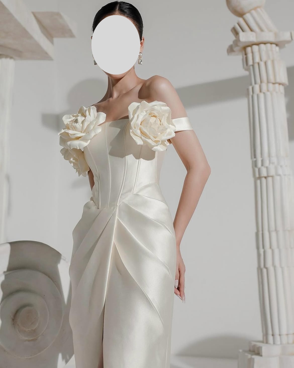 QR Customized Sheath Off The S - đánh giá và giá Elegant Satin Evening Gown Split
