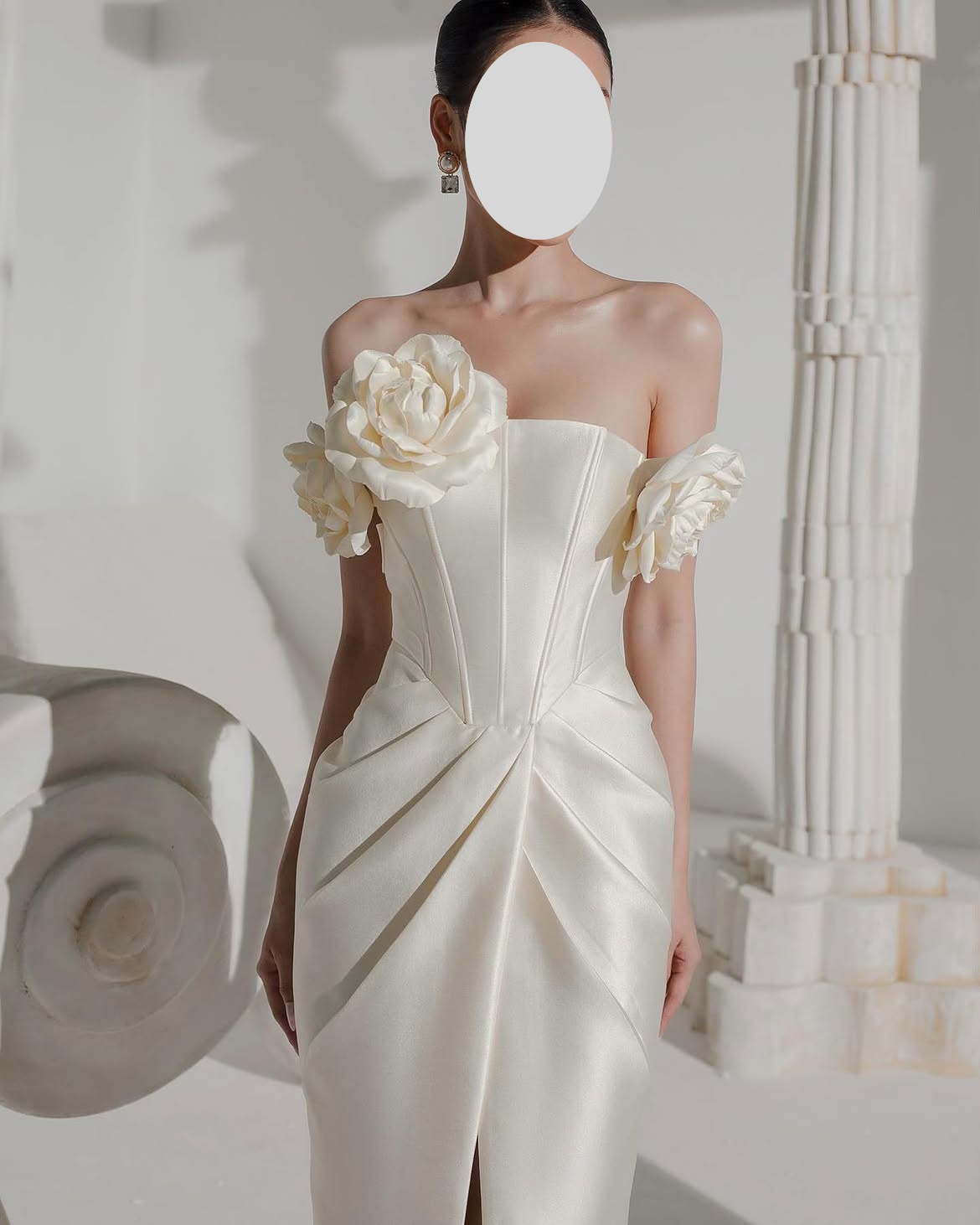 QR Customized Sheath Off The S - đánh giá và giá Elegant Satin Evening Gown Split