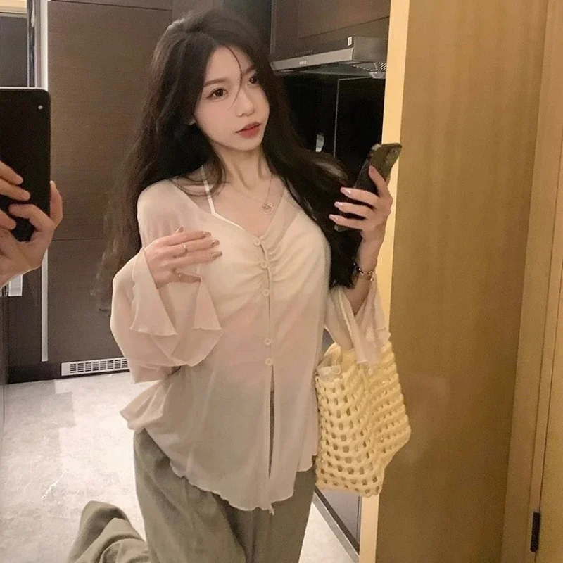 Sheer Flare Sleeve Blouse - Y2 - đánh giá và giá Blouses