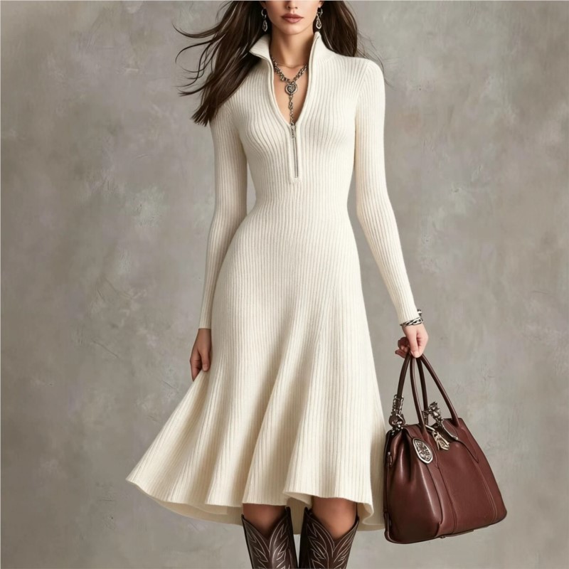 Women Ribbed Knit Midi Dress A - đánh giá và giá Bodycon Long Sleeve Ribbed Dress