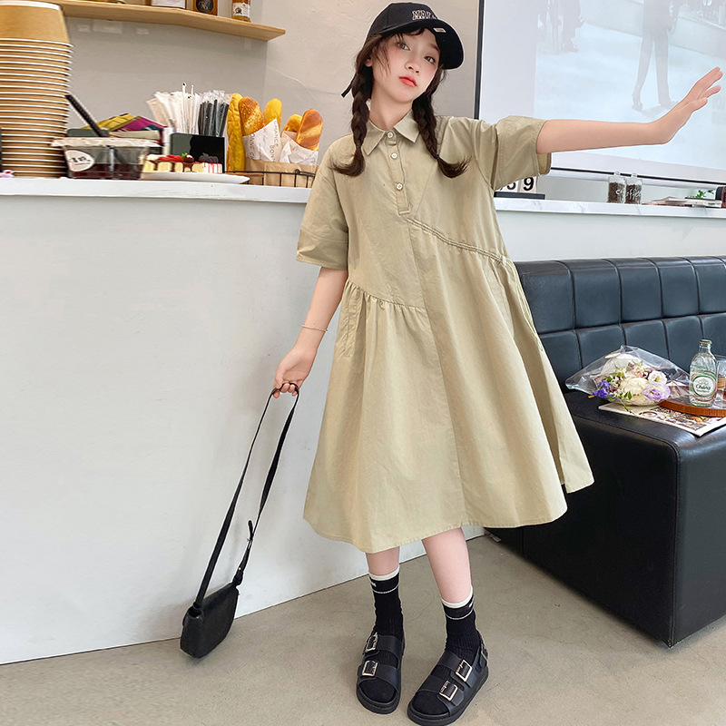 Korean Children Clothing Girls - đánh giá và giá Korean Style A Line Shirt Dress