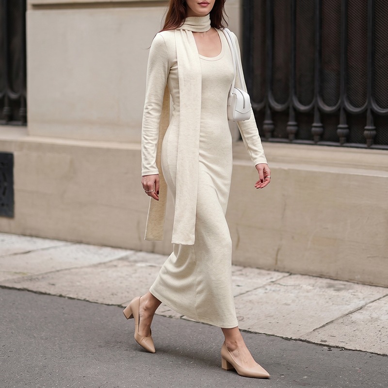 Women Elegant Ribbed Knit Maxi - đánh giá và giá Bodycon Long Sleeve Ribbed Dress