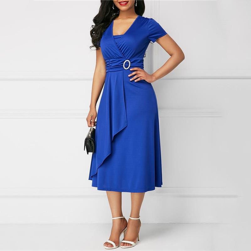 We.Fine Dress Women Solid Colo - đánh giá và giá French Vintage Floral Midi Dress