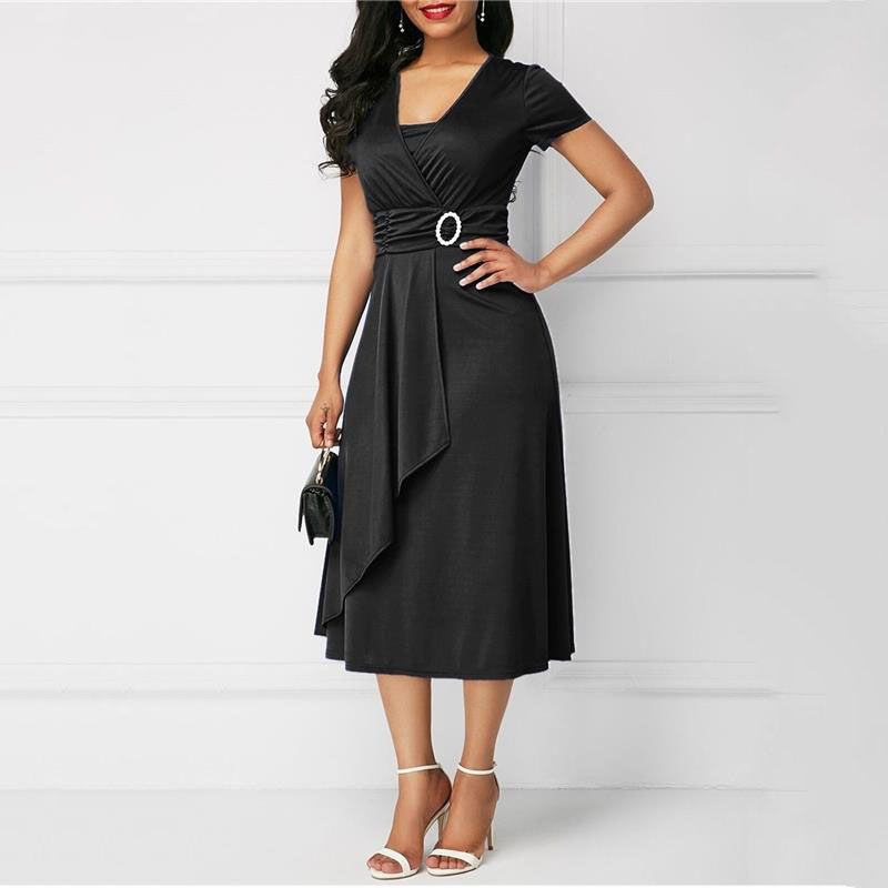 We.Fine Dress Women Solid Colo - đánh giá và giá French Vintage Floral Midi Dress