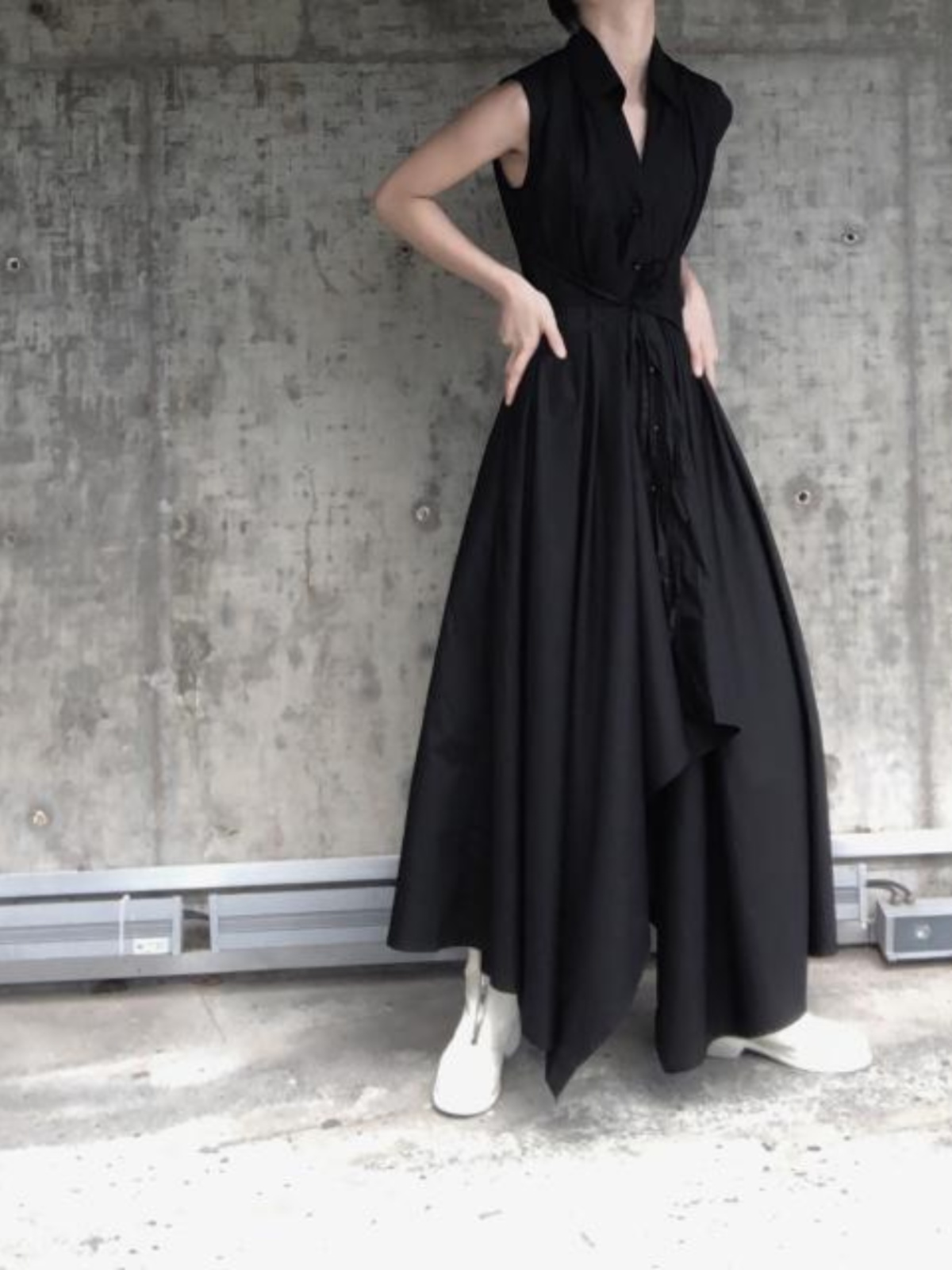 Dark Style Irregular Ultra-Lon - đánh giá và giá Korean Style A Line Shirt Dress